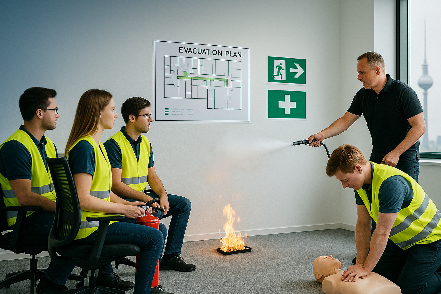 BRANDSCHUTZ- und EVAKUIERUNGSHELFER nach DGUV 205-023 & ERSTHELFER-AUSBILDUNG nach DGUV 304-001